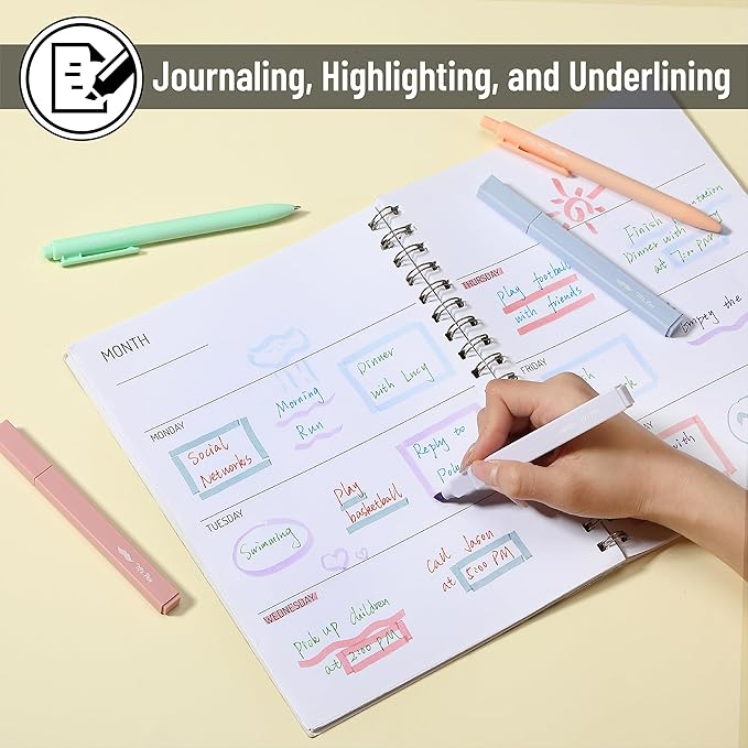 Mr. Pen- Aesthetic Highlighters and Gel Pens, 8 Pack, Assorted Color Highlighters, Colorful Ink Gel Pens, Highlighter Pens, Cute Highlighters, Gel Pens