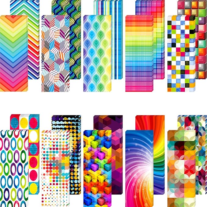 Kids Laminated Book Markers Optical Bookmarks Reading Bookmarks Creative Colored Bookmarks for Teacher Student Kids Classroom School Office Stationery Supply (100 Pieces)