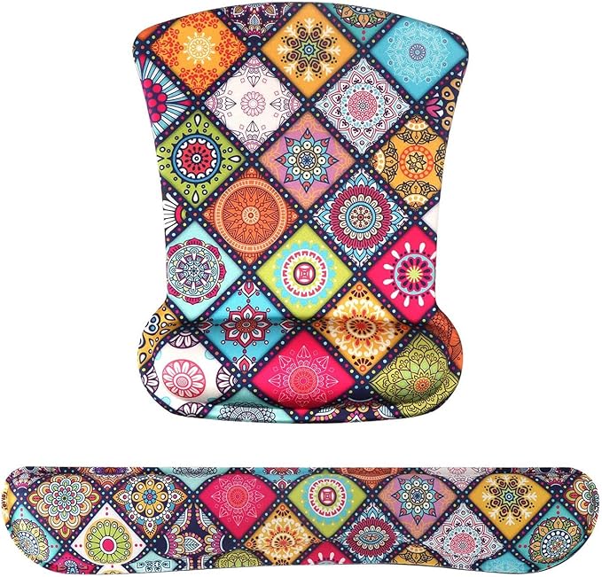 iCasso Keyboard Wrist Rest and Mouse Wrist Rest Pad, Made of Memory Foam, Ergonomic Support, Easy Typing and Relieve Wrist Pain, Perfect for Gaming, Computer, Office, Laptop - Argyll