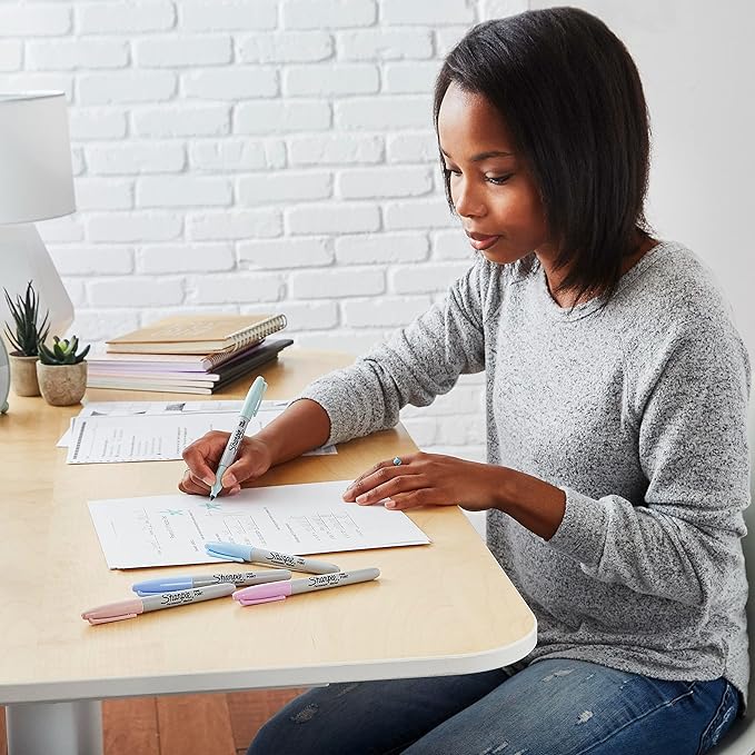 Sharpie Permanent Markers, Fine Point, Featuring Mystic Gem Color Markers, Assorted, 24 Count