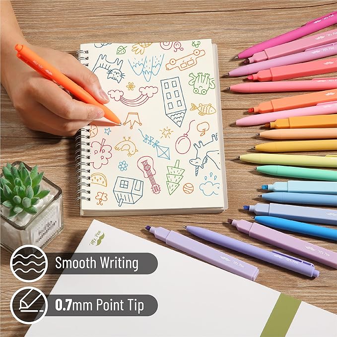 Mr. Pen- Aesthetic Highlighters and Gel Pens, 20 Pack, Assorted Colors Bible Highlighters No Bleed, Colorful Ink Gel Pens, Cute Highlighter Pens, No Bleed Highlighters for Bibles, Aesthetic Gel Pens