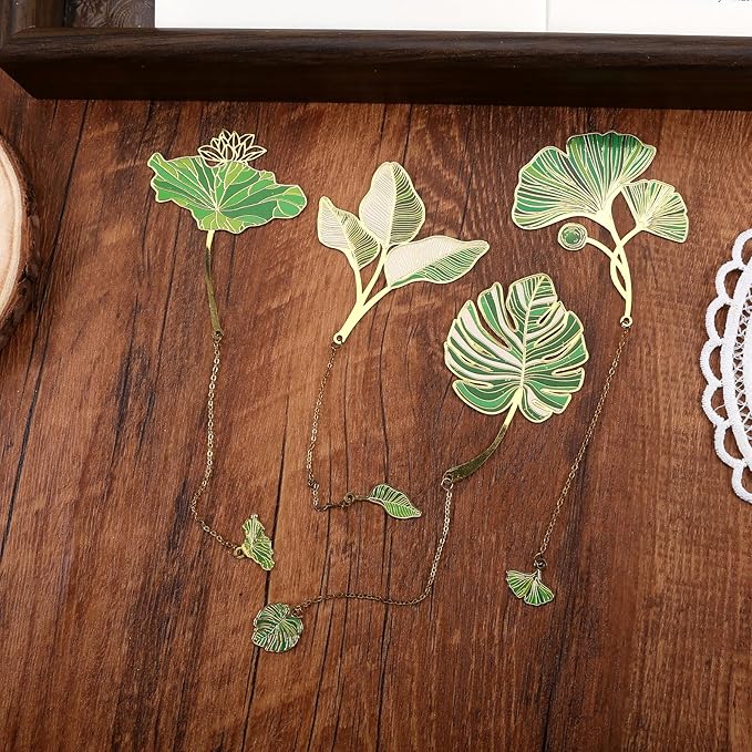 4 Pack Metal Bookmark, Very Suitable for Women Metal Bookmarks, Beautiful Metal Leaf Bookmark, Metal Bookmarks Gifts, Suit Book Fans, Book Lovers, Writers, Readers, Teenagers, Bookmark