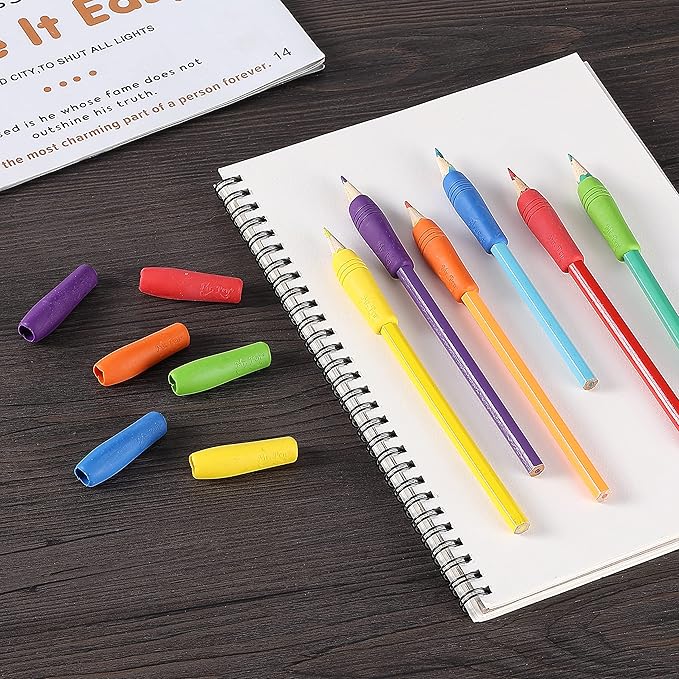 Mr. Pen- 12 Pack, Colorful, Pencil Grips, Pencil Holder for Kids, Pencil Grippers for Kids, Rubber Pen Grips for Adults with Arthritis