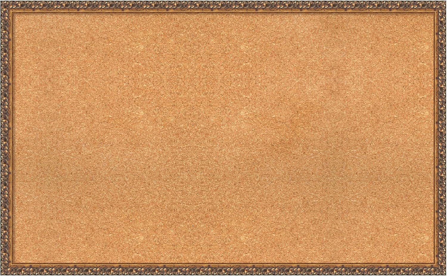 Amanti Art Natural Cork Board for Wall, 26x42 Vision Board with Bronze Frame, Large Corkboard Office Decor for Home Organization, Traditional Corkboard Pinboard to Display Items for Home Organization