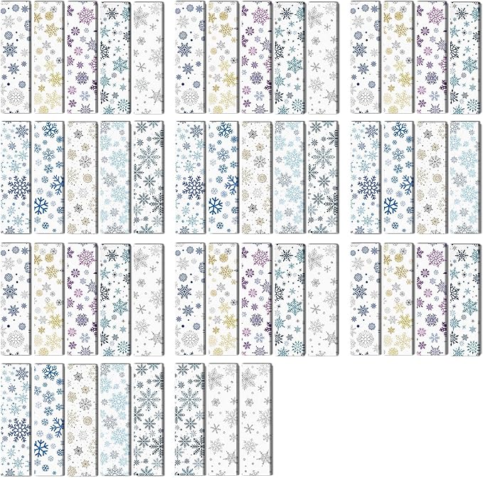 50PCS Calm Strips for Anxiety Sensory Stickers Calm Stickers for Relieve Adults Kids Teens Fidgets Stress Office&Classroom Supplies Anxiety Relief Items with Tactile Textured Surface (Snowflake)