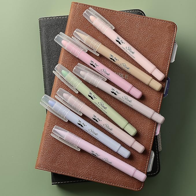 Mr. Pen- Gel highlighter, 8 Pack, Morandi Colors, Bible Highlighters Quick Dry, No Bleed, Assorted Pastel Colors, Bible Markers