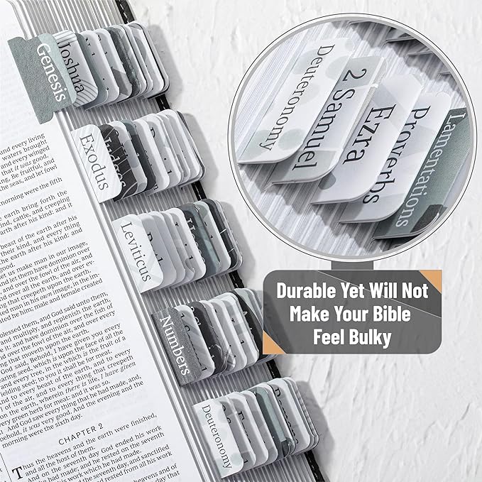 Mr. Pen- Bible Tabs, 75 Tabs, Gray Theme, Laminated Bible Tabs for Women and Men, Bible Tabs for Study Bible, Bible Index Tabs, Bible Book Tabs, Bible Labels Tabs, Mr Pen Bible Tabs
