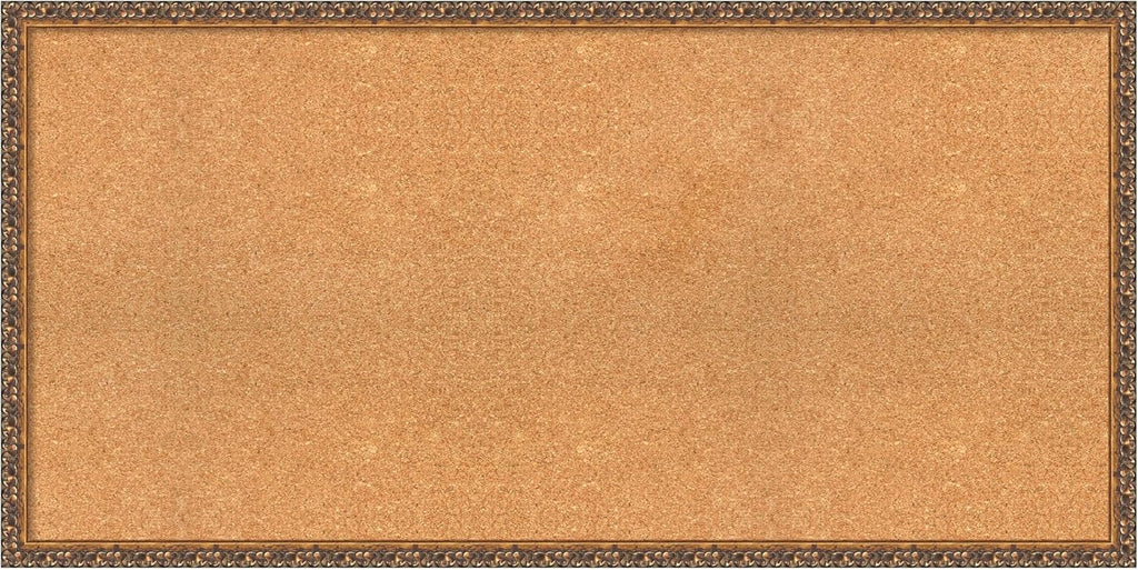 Amanti Art Natural Cork Board for Wall, 24x48 Vision Board with Bronze Frame, Oversize Corkboard Office Decor for Home Organization, Traditional Corkboard Pinboard to Display Items for Home
