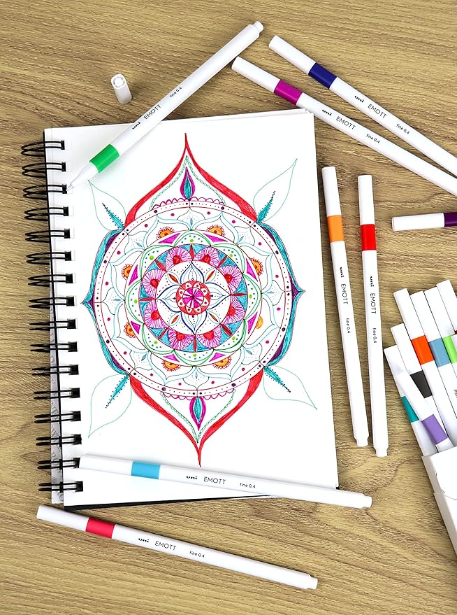 Emott Fineliner Pen Set #1, 10-Colors, Assorted