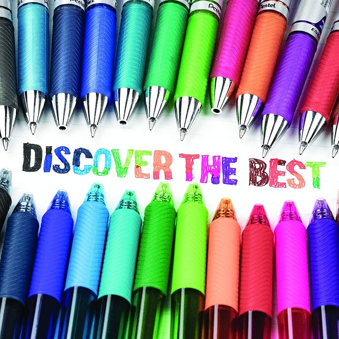 Pentel EnerGel Pearl RTX, 0.7mm, Black Ink, Box of 12 (BL77PWP-A)