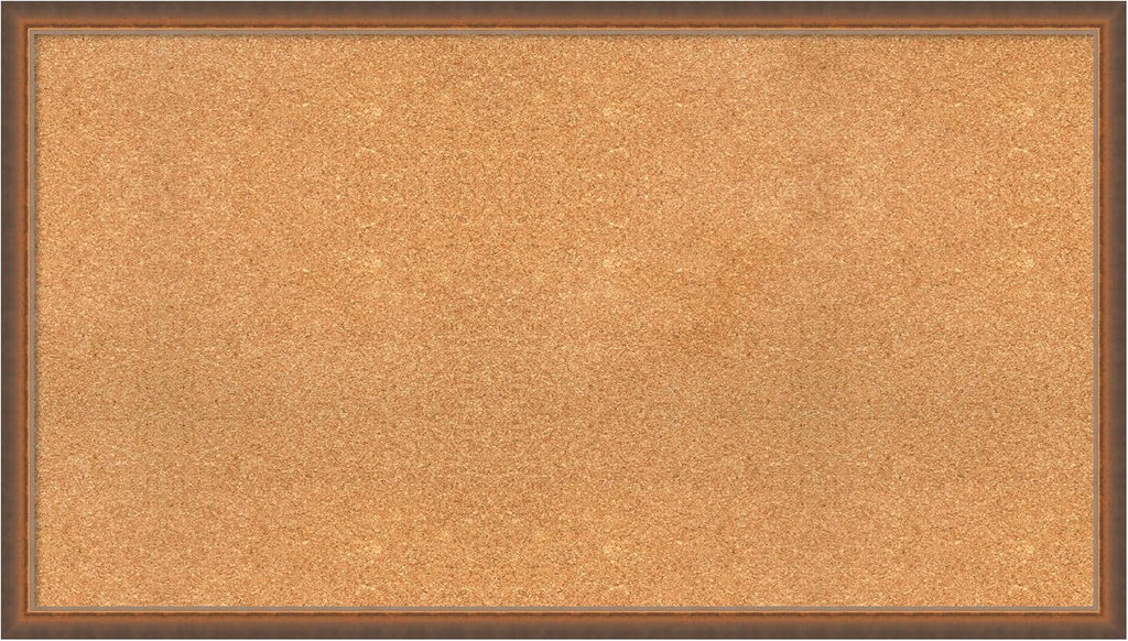 Amanti Art Natural Cork Board for Wall, 26x46 Vision Board with Bronze Frame, Oversize Corkboard Office Decor for Home Organization, Modern Corkboard Pinboard to Display Items for Home Organization