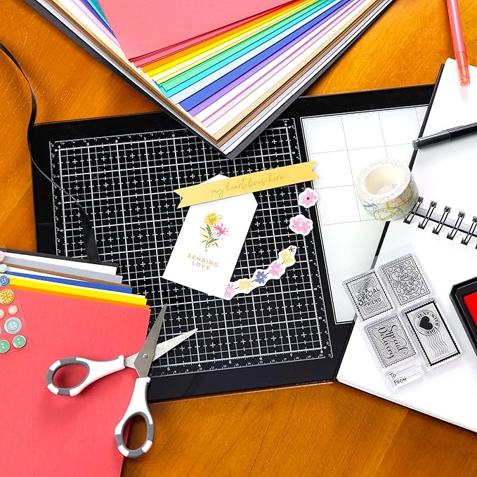 Cardstock 8.5 x 11 Paper Pack - 65lb Card Stock for Crafts, Cardmaking, Printers - 200 Scrapbook Sheets, Assorted Colors - Double Sided with Solid Core, Kaleidoscope