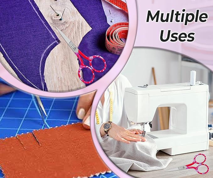 ARSUK Embroidery Scissors Sewing Sharp Shears Fabric Crafting Scissor for Threading Art Home Crafts, Office Work, Stainless Steel Vintage Stork Style Safety Needlework Cross-Stitch Tailor Scissors