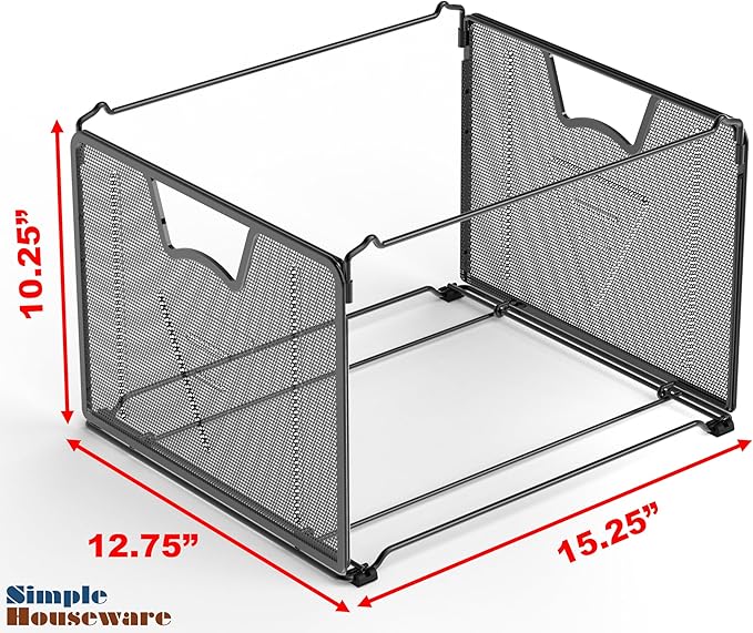 Simple Houseware Mesh Hanging File Organizer, Black - 2 Pack