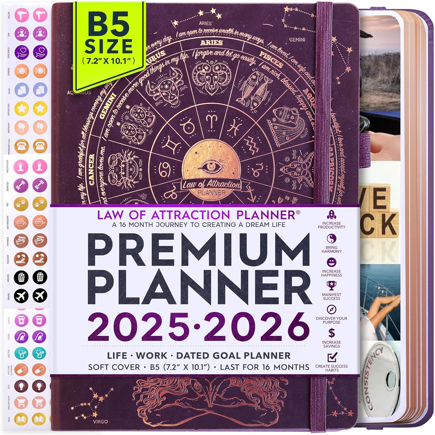2025-2026 Planner Weekly and Monthly | 16-Month Life Planner to Increase Focus & Productivity | Reduce Overwhelm & Achieve Your Biggest Goals | Include Gift Box & Stickers | Sep 2025-Dec 2026