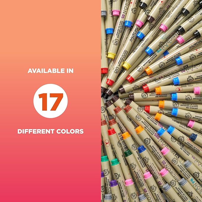 SAKURA Pigma Micron Fineliner Pens - Archival Black Ink Pens - Pens for Writing, Drawing, or Journaling - Assorted Point Sizes - 8 Pack