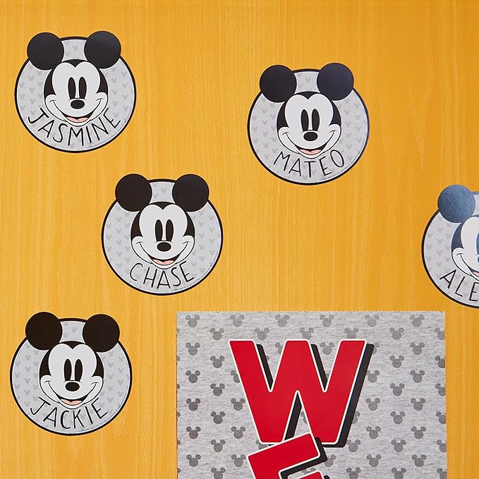 Eureka Disney Retro Mickey Mouse Paper Cut-Out Classroom Decorations for Teachers, 36 Pieces