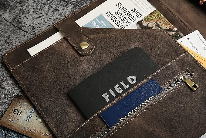 Personalized Leather Portfolio for Men, Engraved Leather Clipboard Portfolio Binder, Custom Leather Resume Padfolio for Women, Christmas Gift for His/Her (Notepad, Grey-Custom)