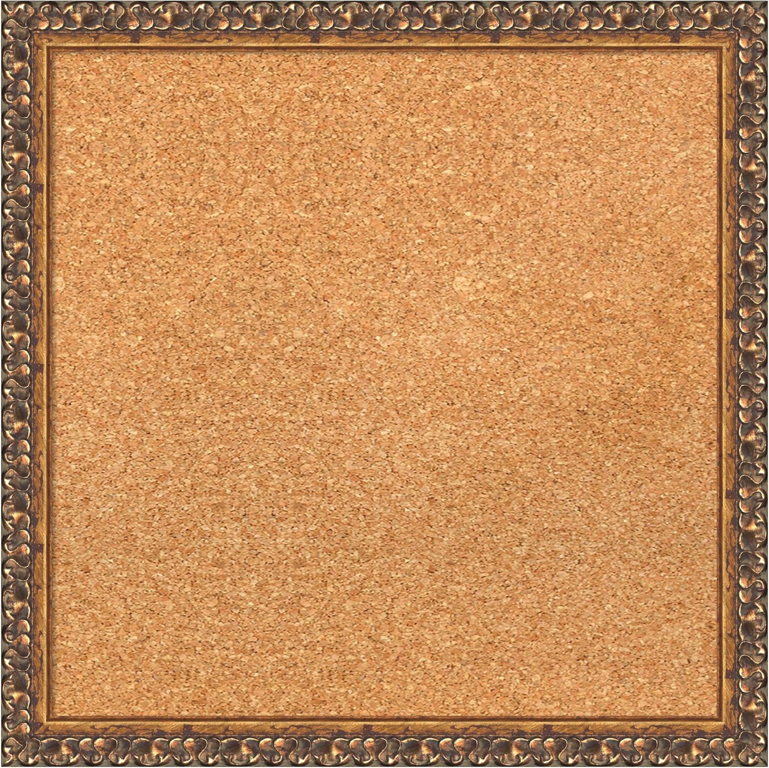 Amanti Art Natural Cork Board for Wall, 18x18 Vision Board with Bronze Frame, Small Corkboard Office Decor for Home Organization, Traditional Corkboard Pinboard to Display Items for Home Organization