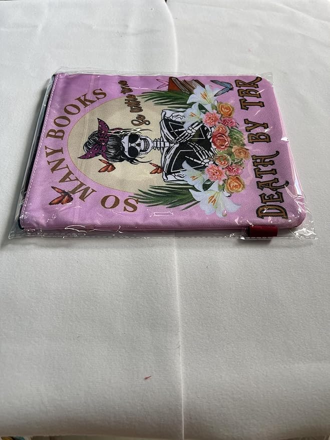 LParkin So Many Books So Little Time Death by TBR Book Covers for Readers Sleeve Gift Paperback Book Cover with Zipper