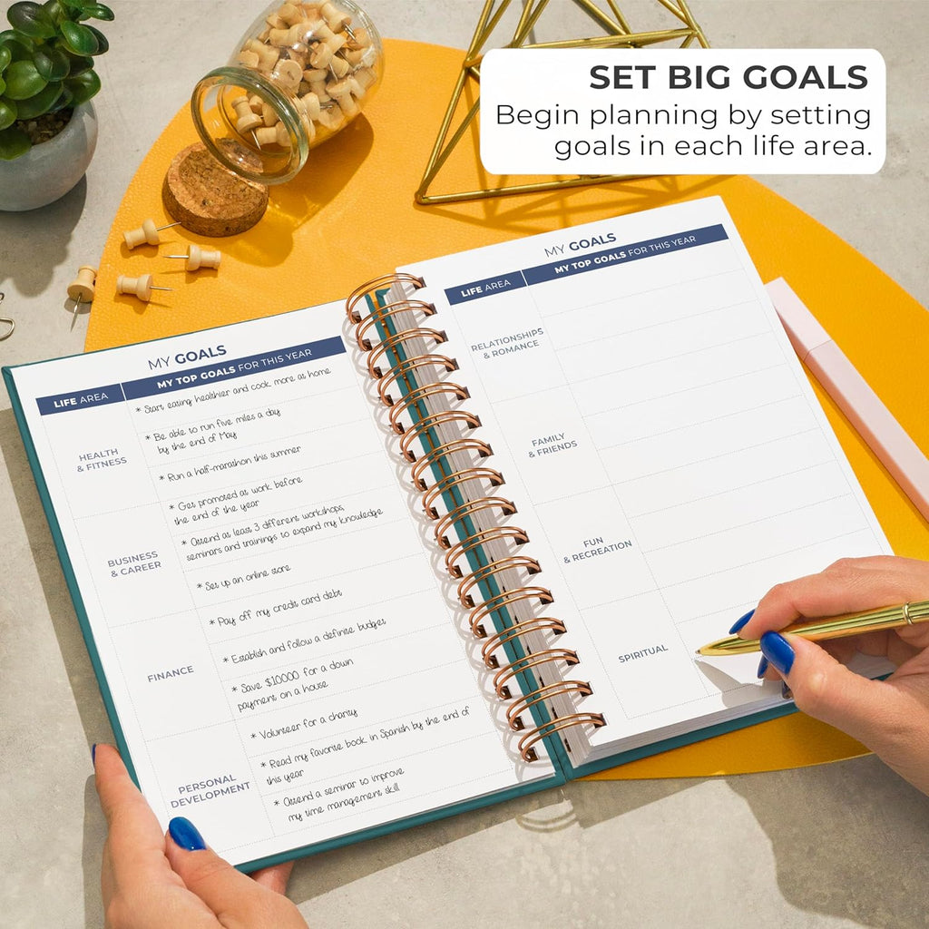 Clever Fox Planner 2nd Edition Spiral – Colorful Weekly & Monthly Goal Planner, Time Management & Productivity Organizer, Undated (Dark Teal)