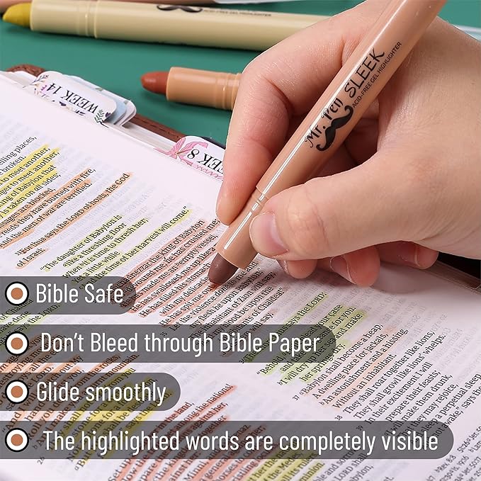 Mr. Pen- Gel Highlighter Set, 16 Pack, Assorted Colors, Bible Highlighters No Bleed Gift Set, No Bleed Highlighters, Bible Highlighter, Gel Highlighters for Bibles