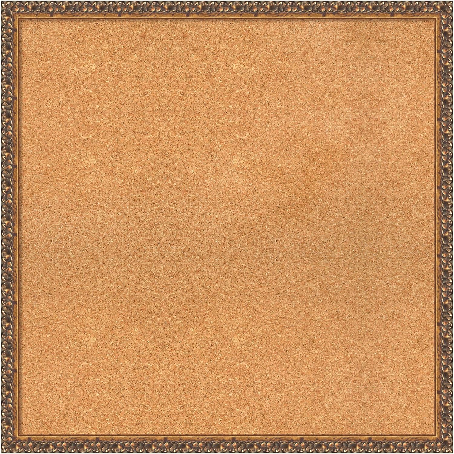 Amanti Art Natural Cork Board for Wall, 28x28 Vision Board with Bronze Frame, Large Corkboard Office Decor for Home Organization, Traditional Corkboard Pinboard to Display Items for Home Organization