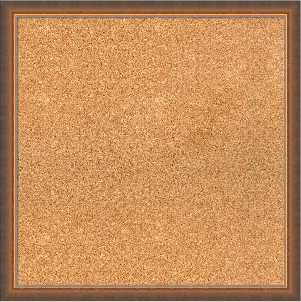 Amanti Art Natural Cork Board for Wall, 24x24 Vision Board with Bronze Frame, Medium Corkboard Office Decor for Home Organization, Modern Corkboard Pinboard to Display Items for Home Organization in