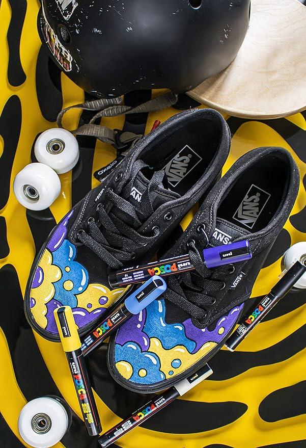 Posca Acrylic Paint Marker Set, 8 Colors with Medium Size Tips, PC5M8C, Multicolor