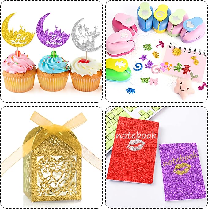 24 Sheets Purple Glitter Cardstock Paper, A4 Premium Sparkly Paper for Scrapbook, DIY Projects, Party Decoration, Gift Box Wrapping 250GSM/92lb