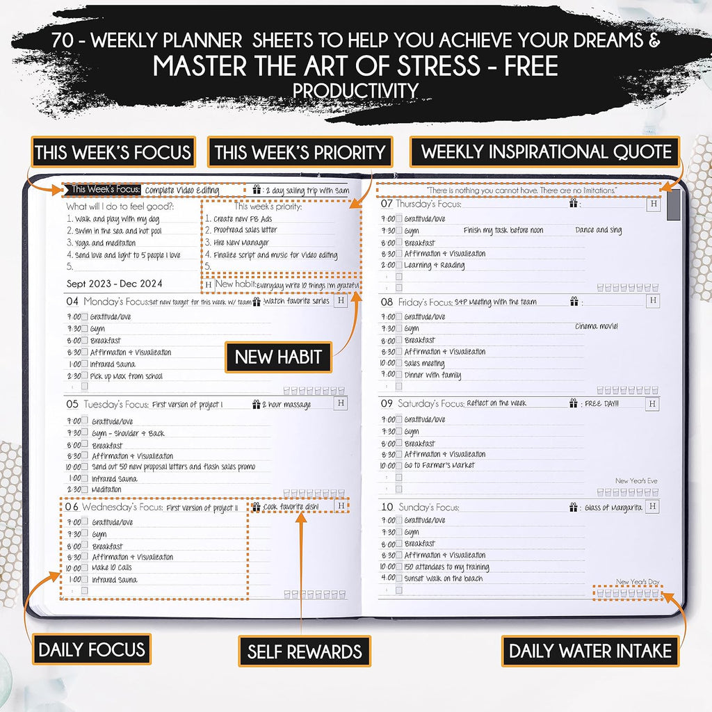 2025-2026 Planner Weekly and Monthly | 16-Month Life Planner to Increase Focus & Productivity | Reduce Overwhelm & Achieve Your Biggest Goals | Include Gift Box & Stickers | Sep 2025-Dec 2026