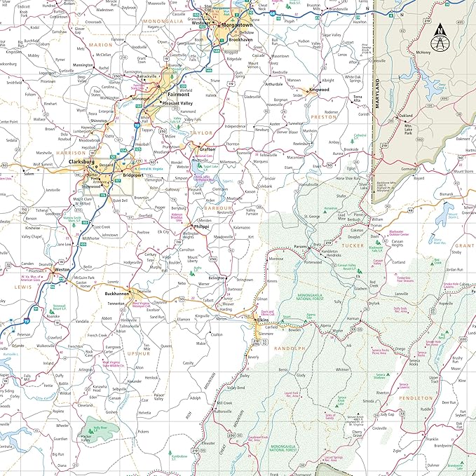 Rand McNally Easy to Read: West Virginia State Map
