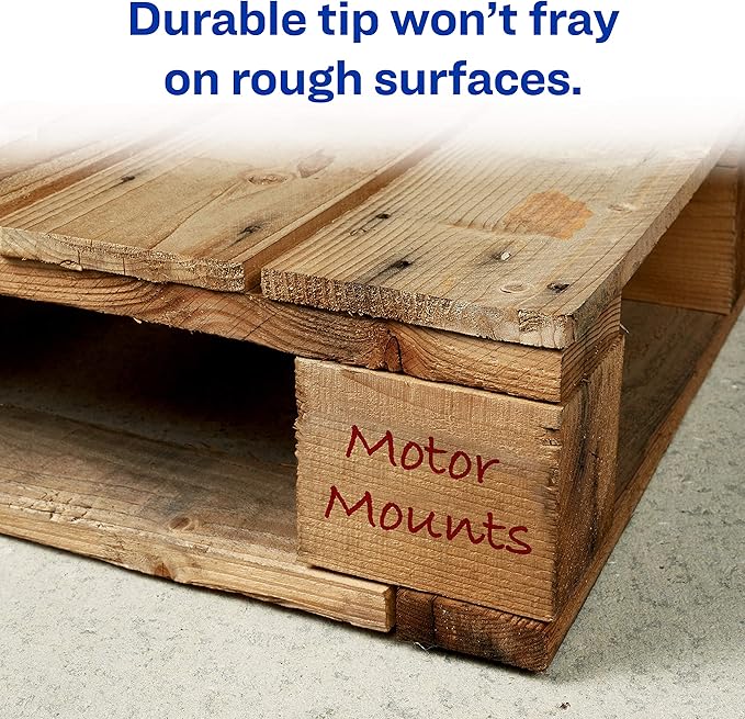 AVERY Marks-A-Lot Permanent Markers, Regular Desk-Style Size, Chisel Tip, Water and Wear Resistant, 1 Red Marker (17887) (Pack of 2)