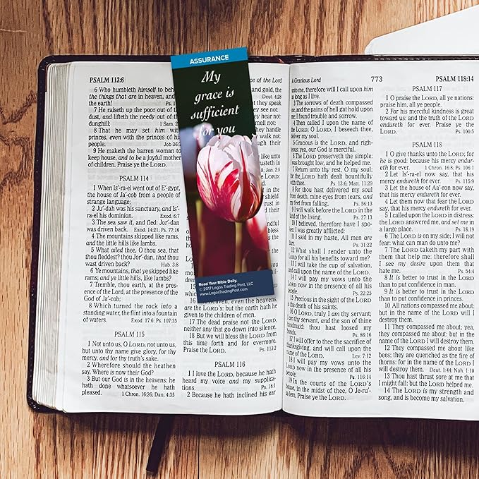 Christian Bookmark with Bible Verse, Pack of 25, Assurance Themed, My Grace is Sufficient for You, 2 Corinthians 12:9