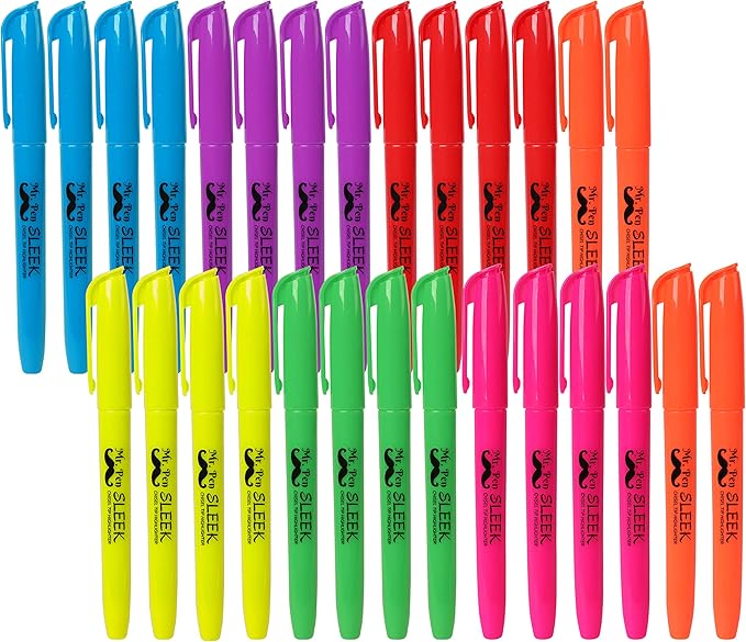 Mr. Pen- Highlighters, Assorted Colors, Pack of 28, Fluorescent Highlighters