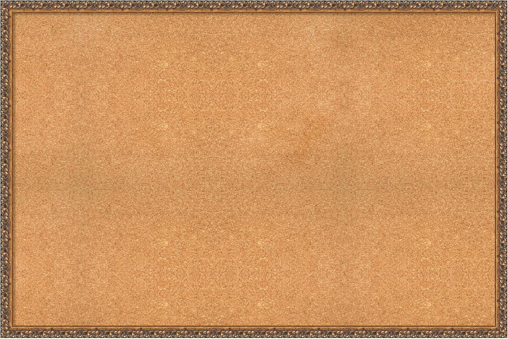 Amanti Art Natural Cork Board for Wall, 32x48 Vision Board with Bronze Frame, Oversize Corkboard Office Decor for Home Organization, Traditional Corkboard Pinboard to Display Items for Home