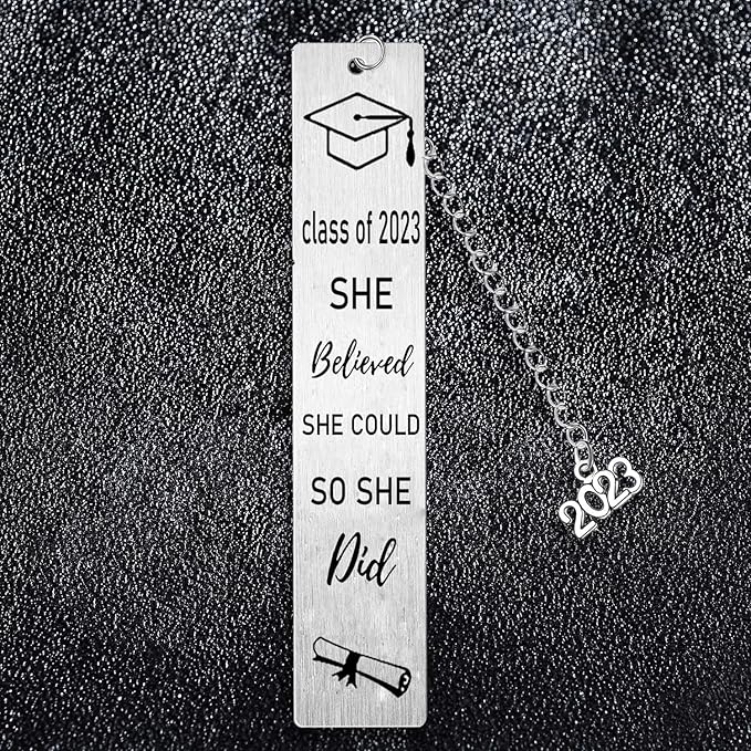 Inspirational Metal Graduation Bookmark for Women She Believed She Could So She Did Bookmark for Daughter Sister Niece