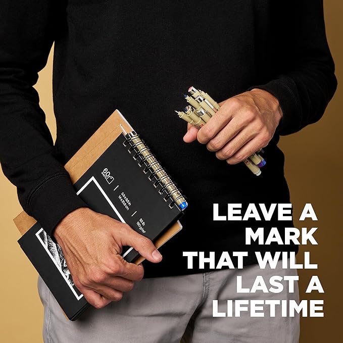 SAKURA Pigma Micron Fineliner Pens - Archival Black Ink Pens - Pens for Writing, Drawing, or Journaling - Assorted Point Sizes - 6 Pack