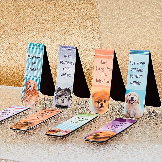 Zonon 24 Pieces Christian Magnetic Bookmarks Magnet Page Markers Christian Bookmarks Puppy Bookmarks Assorted Book Markers Set for Teachers Reading Supplies