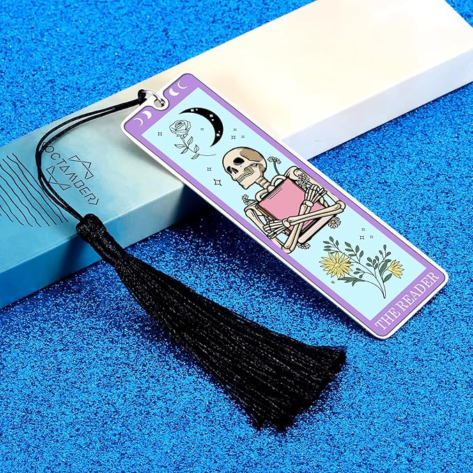 Octamber Book Lover Gifts for Women, Funny Bookmarks for Women, Womens Gifts for Christmas, Coolest Stocking Stuffers, Gothic Gifts, Horror Bookmark, Tarot Bookmark, Skeleton Bookmarks Spicy Bookmarks