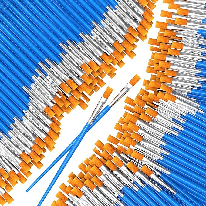 Paint Brushes Set for Acrylic Painting, 100 Pcs Flat Art Painting Brushes Acrylic Paint Brush, Nylon Paint Brush for Kids Adults Oil Watercolor Rock Painting Body Face Nail Art