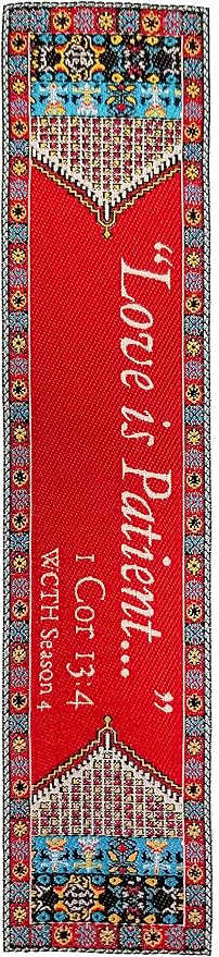 Christian Bookmark, Love is Patient, Woven, Mini Carpet