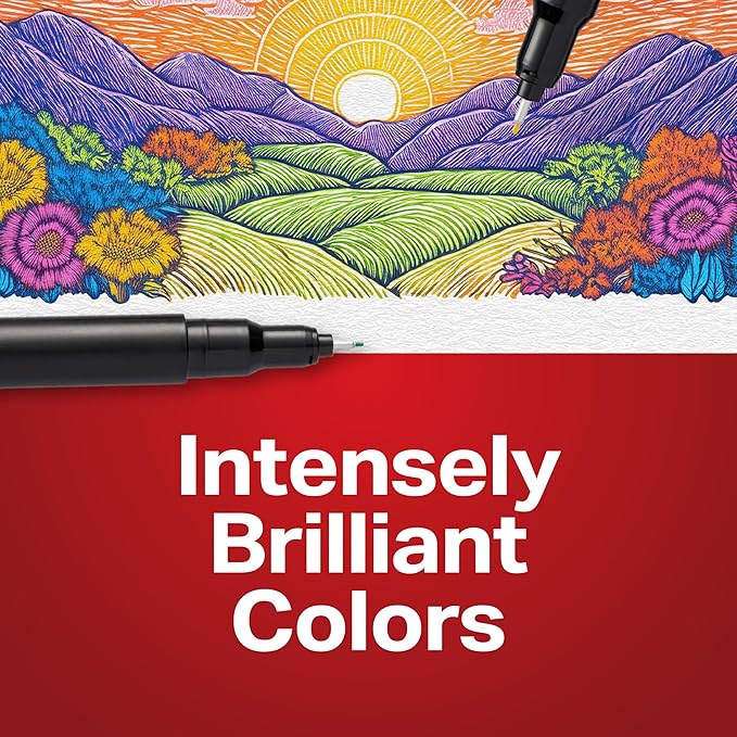 Sharpie Felt Tip Pens, Fine Point Pens (0.4Mm) Felt Tip Markers, Journaling Pens, Art Markers, Drawing Markers, Assorted Colors, 12 Count