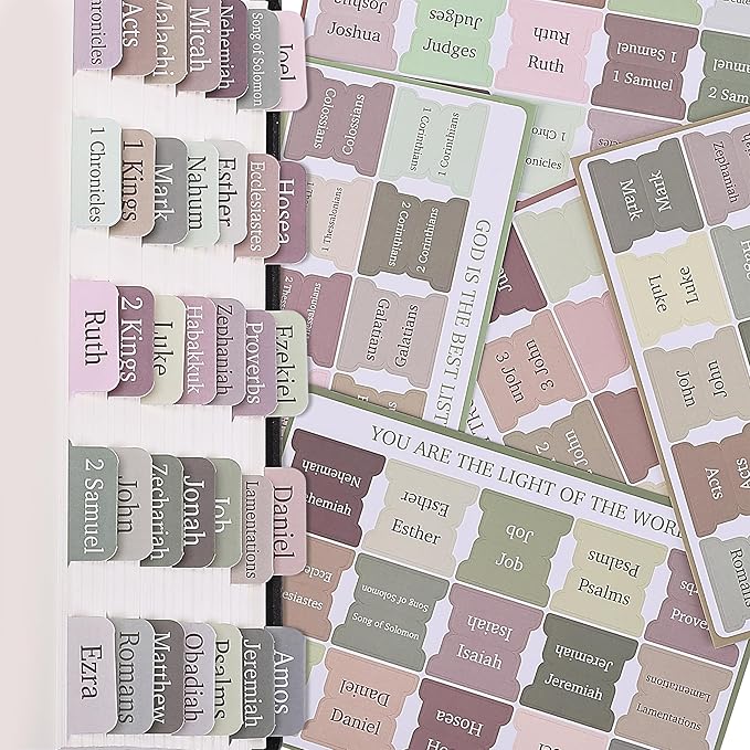 Mr. Pen- Bible Tabs, 75 Tabs, Laminated Bible Tabs for Women and Men, Bible Tabs for Study Bible, Bible Index Tabs, Bible Book Tabs, Bible Labels Tabs, Mr Pen Bible Tabs