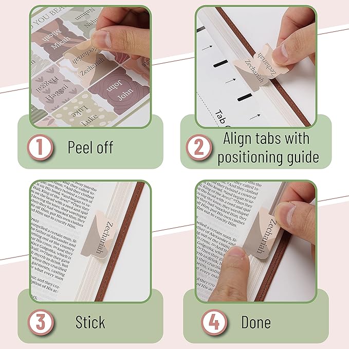 Mr. Pen- Bible Tabs, 75 Tabs, Laminated Bible Tabs for Women and Men, Bible Tabs for Study Bible, Bible Index Tabs, Bible Book Tabs, Bible Labels Tabs, Mr Pen Bible Tabs