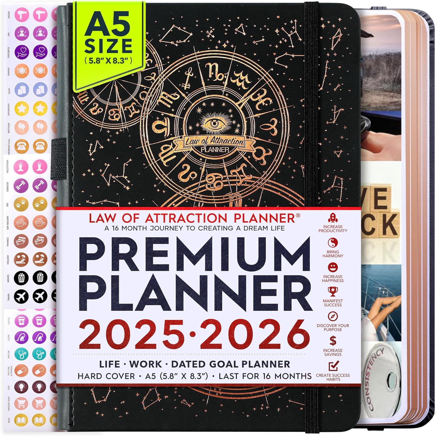 2025-2026 Planner Weekly and Monthly | 16-Month Life Planner to Increase Focus & Productivity | Reduce Overwhelm & Achieve Your Biggest Goals | Include Gift Box & Stickers | Sep 2025-Dec 2026