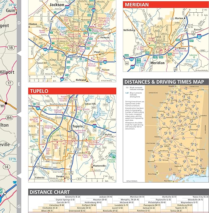 Rand McNally Easy to Read: Mississippi State Map