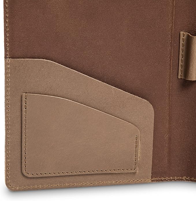 PEGAI Handmade 100% Leather Padfolio | Junior Legal Pad Folder Organizer for Business School Office Conference | Resume Interview Document Organizer Folio | Eriksen (Iphitos Sand)