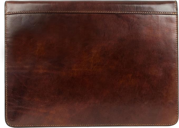 Time Resistance Leather Portfolio - A4 Document Folder - Padfolio - Italian Handcrafted Organizer Folio - Gift Box Included