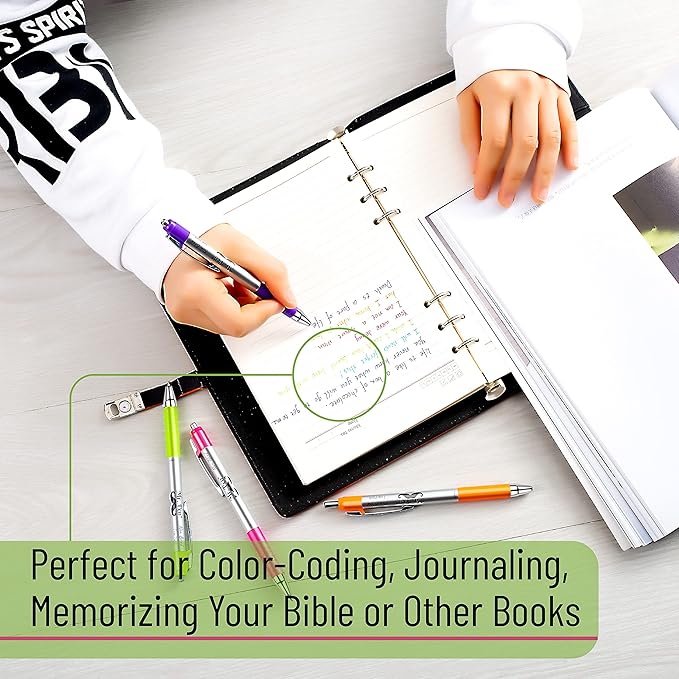 Mr. Bible Colored Pens - 16 Pack, Fine Point, No Bleed Through for Journaling & Planning